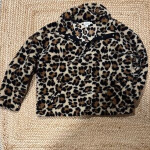 J. Crew Animal Print Fleece Jacket